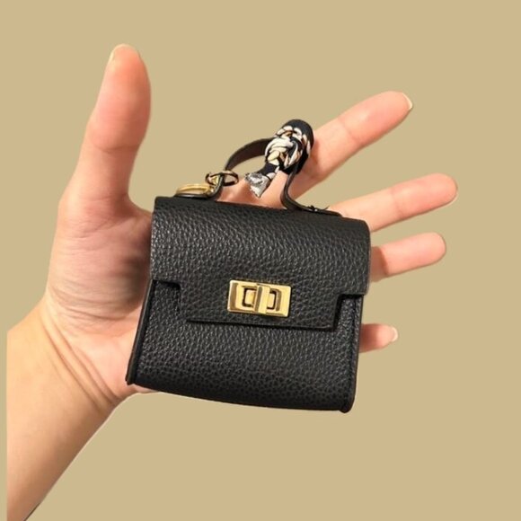 Mini Handbag Coin Purse Earphone Holder Bag Charm and Twilly Scarf - Picture 5 of 7